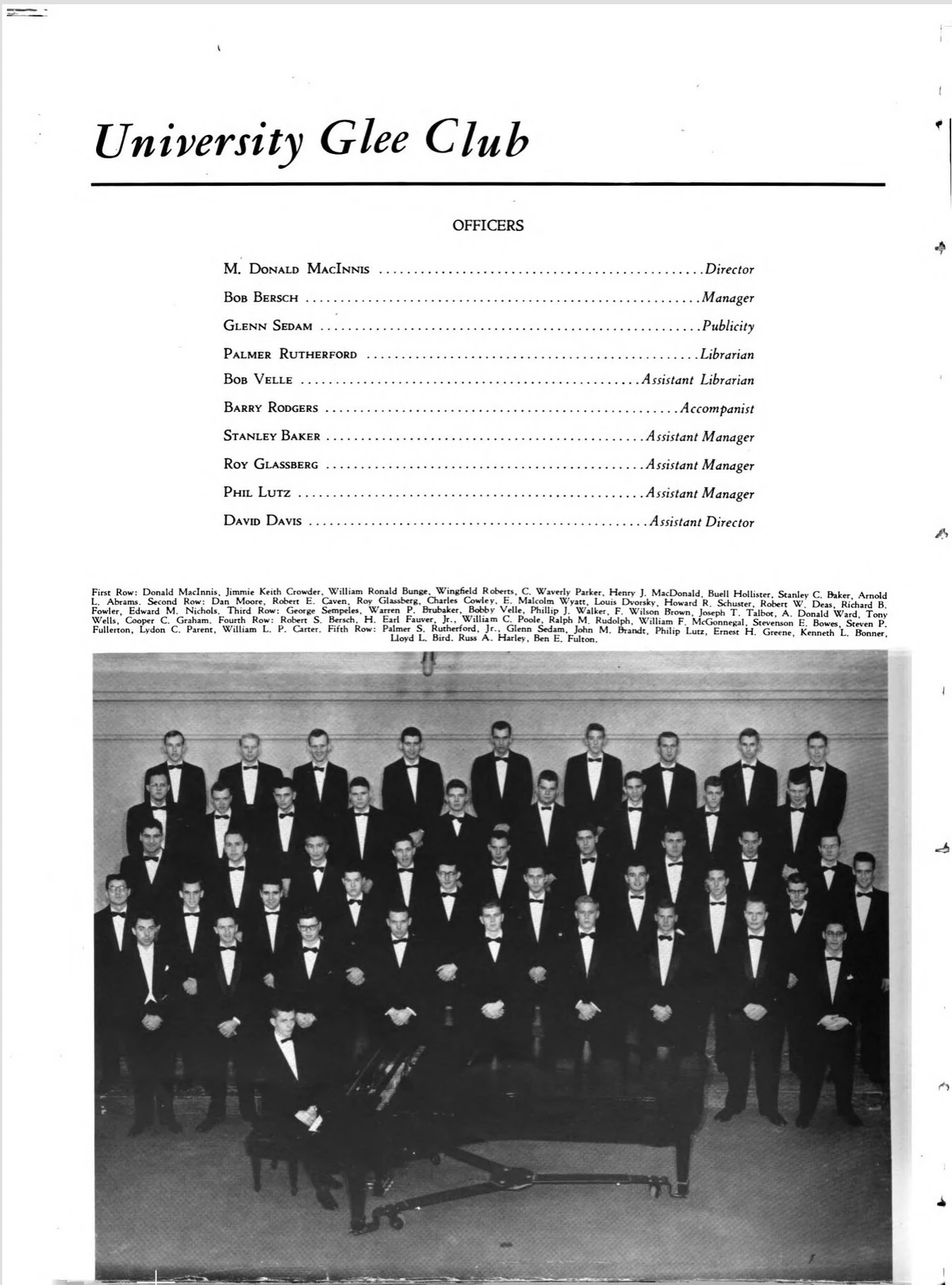 Glee Club 19561957 season Virginia Glee Club Wiki Fandom