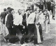 Moving a piano from Old Cabell to the Rotunda (ca. 1975)