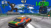 Jeffry McWild statue in Sea Side Galaxy Speedway Daytona USA