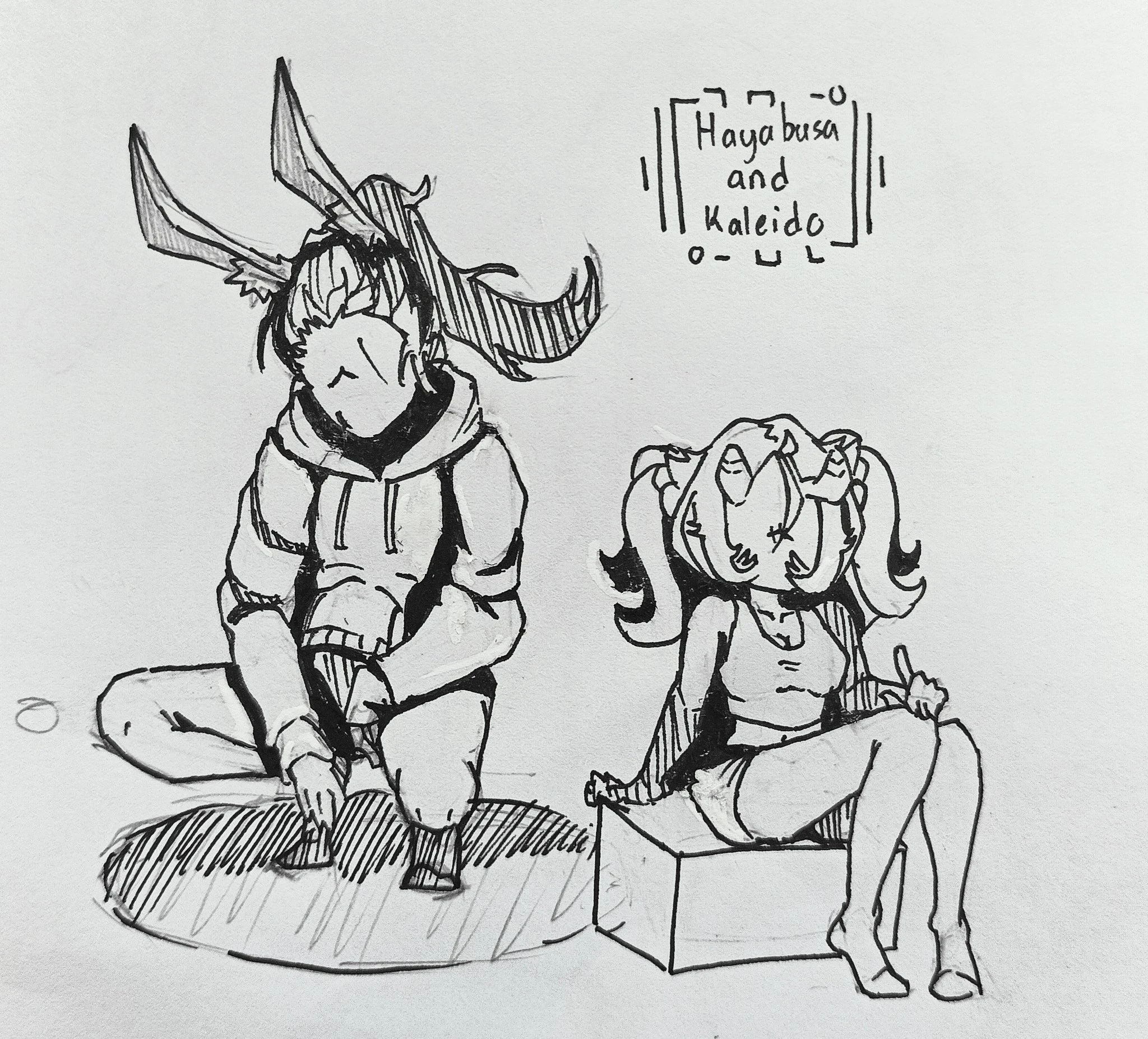 A illustration of Haya next to Kaleido by Bepsip