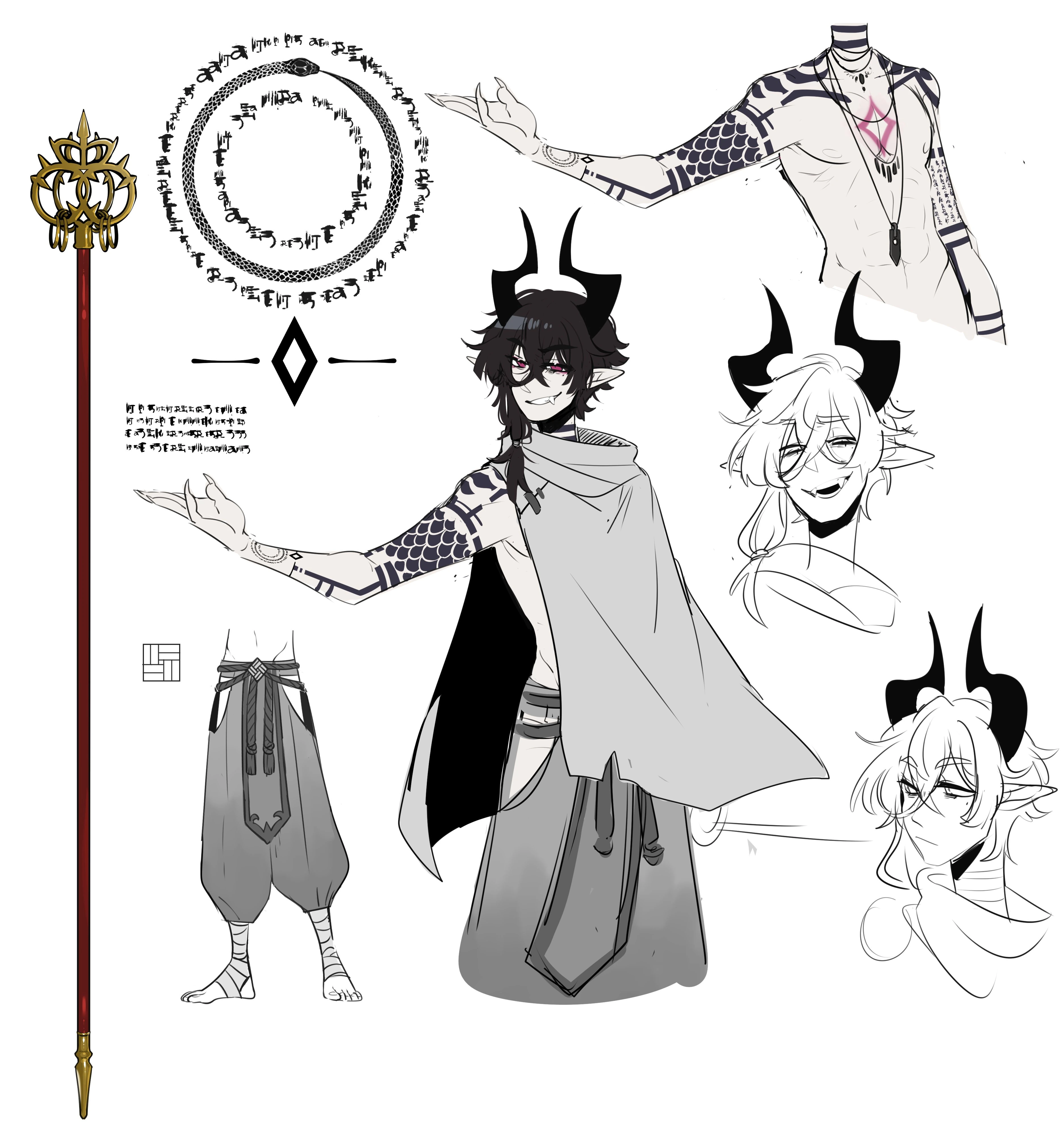 Haku's Reference Sheet for the 2.0 lore video by ParasiticBun
