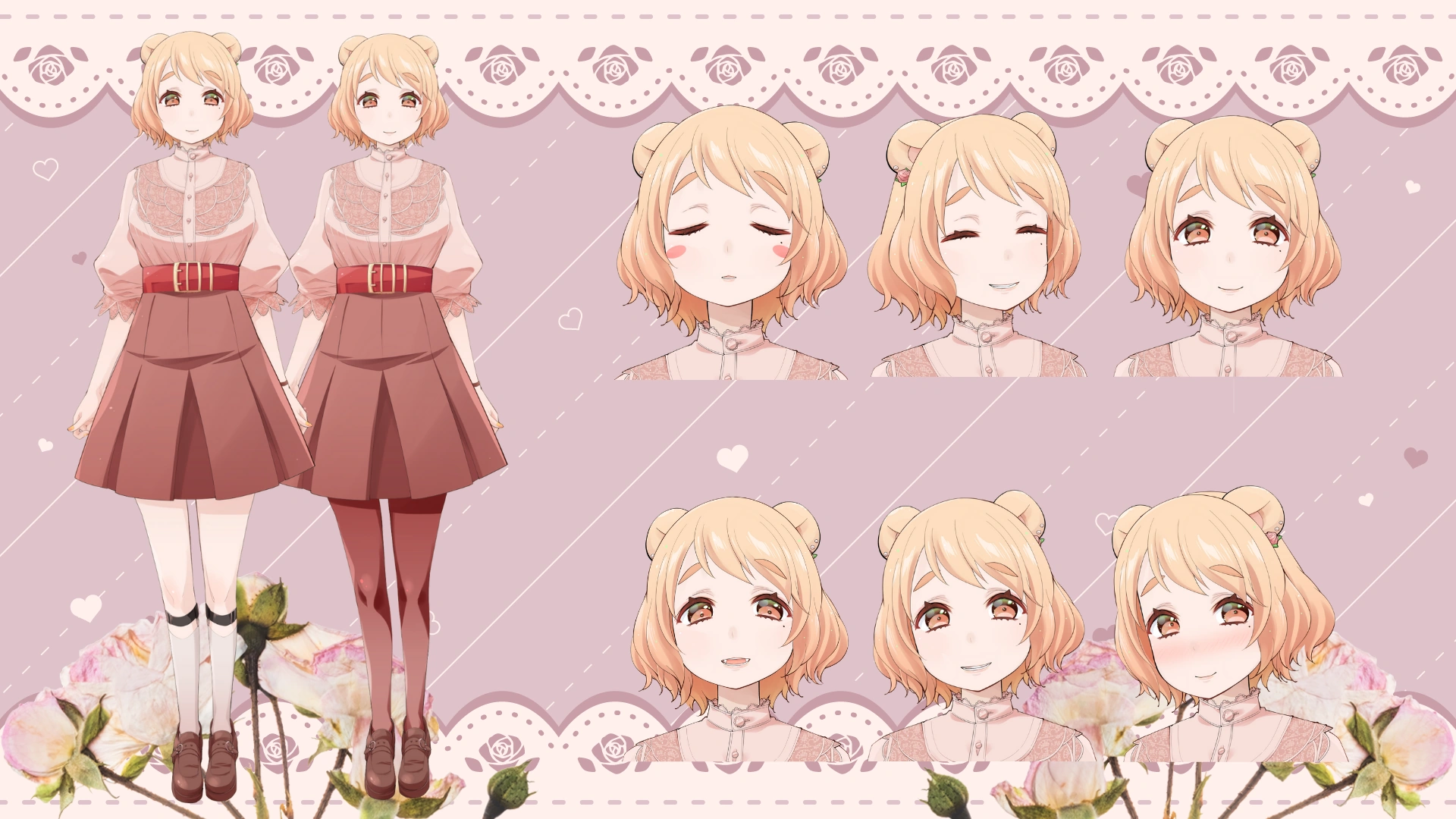 Second outfit reference sheet (not counting the tanned model)