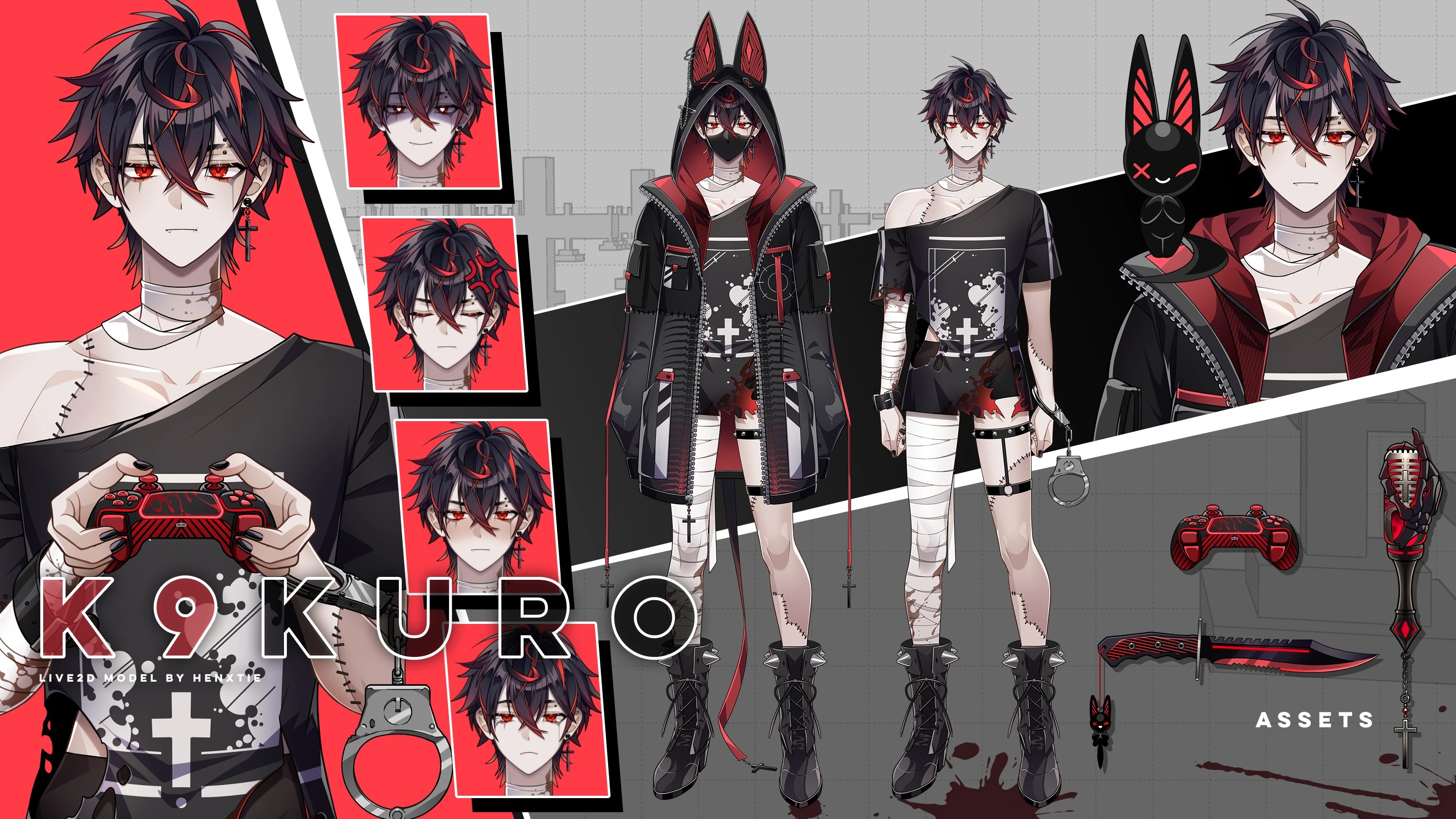 K9Kuro Model Sheet by hen-tie
