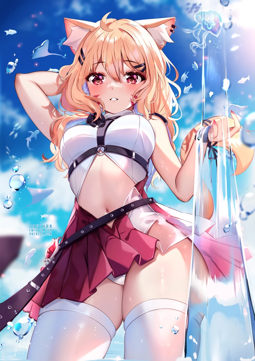 Shyrei and waterfall