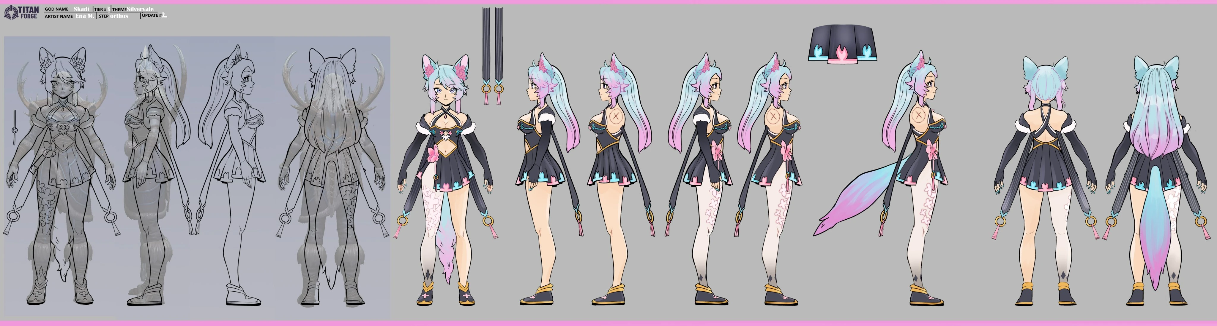 Smite x VShojo Skadi Silvervale Skin Concept Art by EnaBuns
