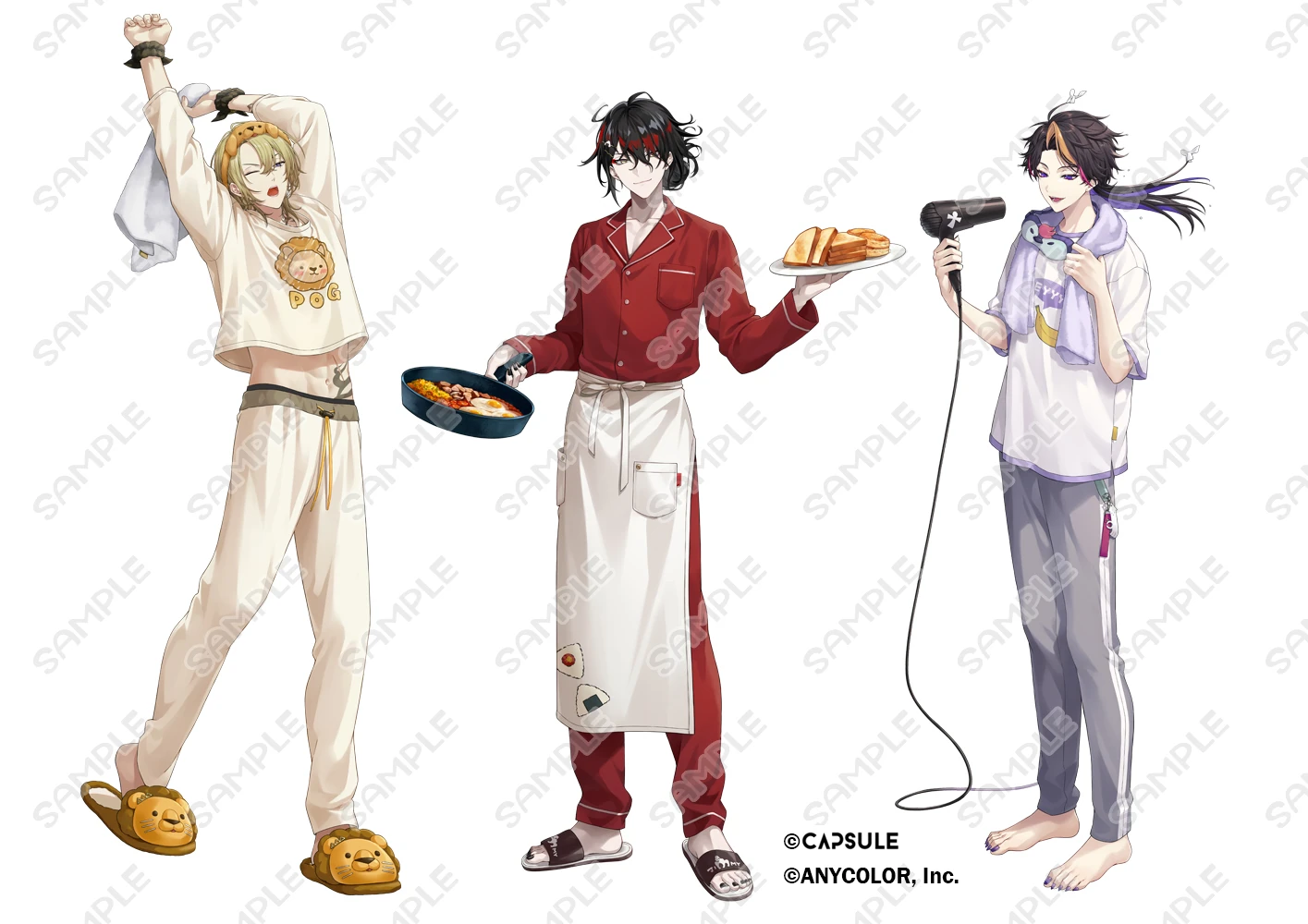 NIJISANJI EN x OU-EN CAFE Luxiem Pajama Party Illustration by TAKUMI