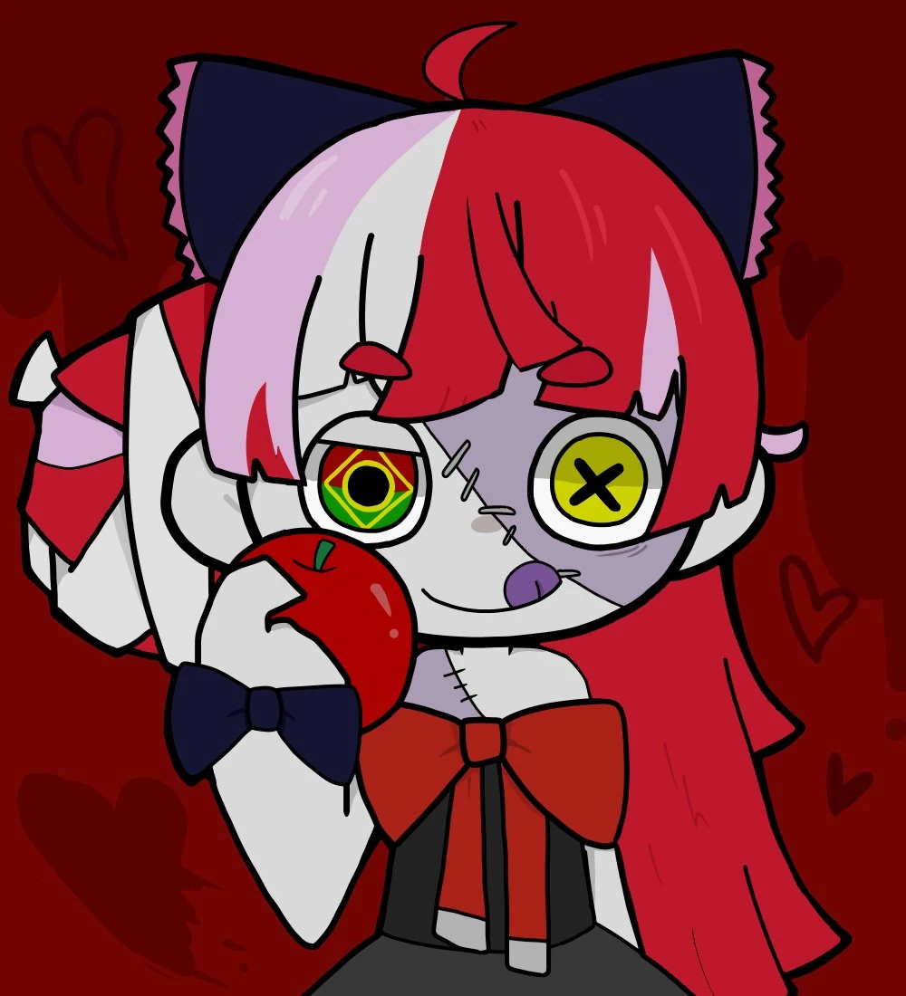 Kureiji Ollie holding an Apple