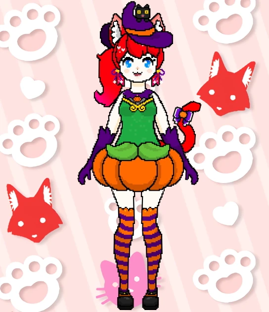 Pixel Pumpkin witch