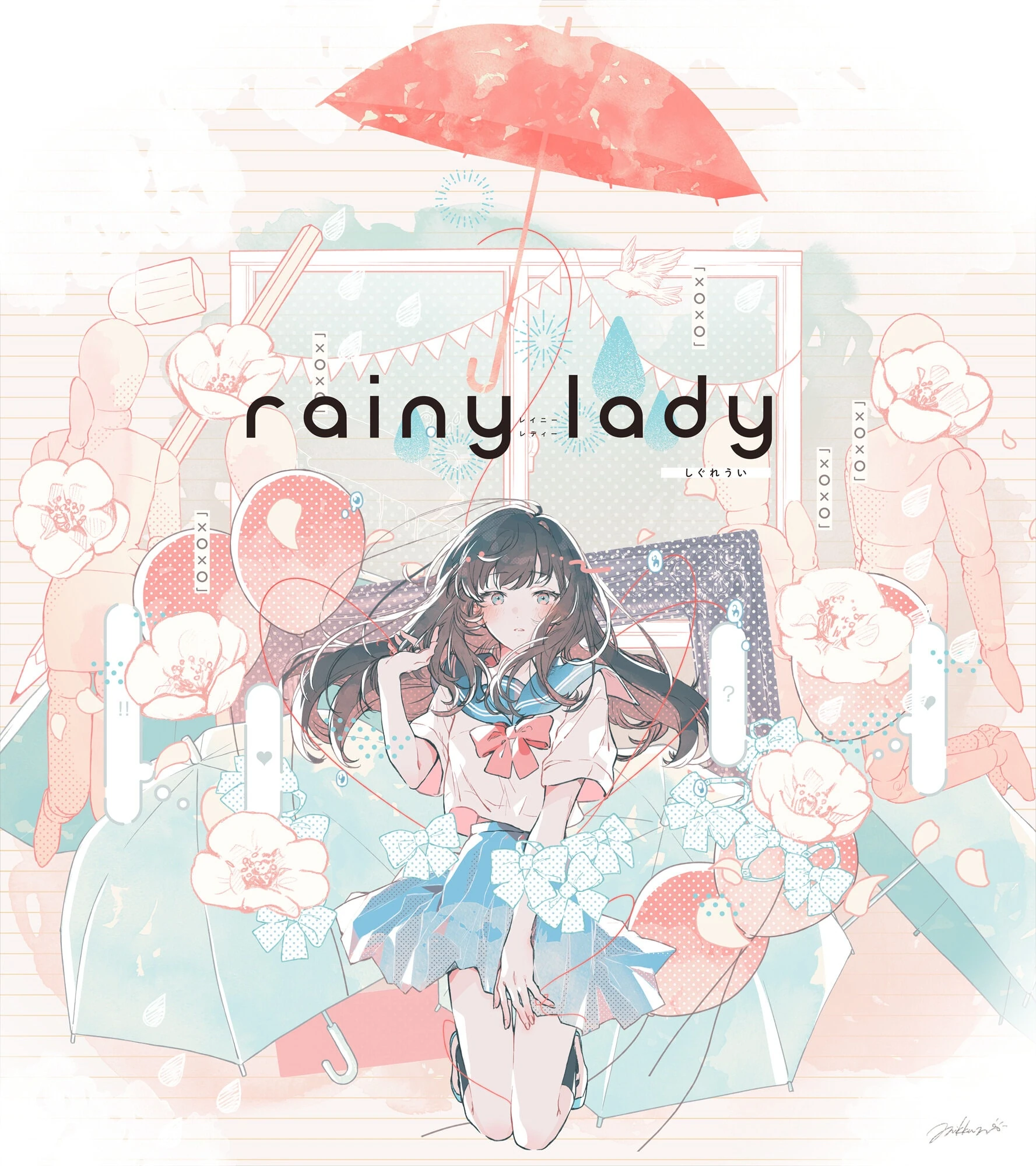 rainy lady Illustration<br>by Mikkun