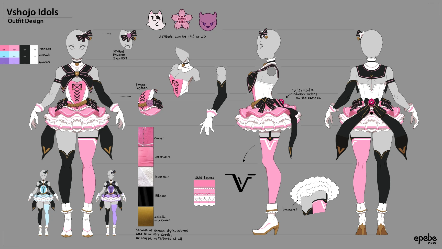 Concept art of the first VShojo Idol outfit (by epebe)