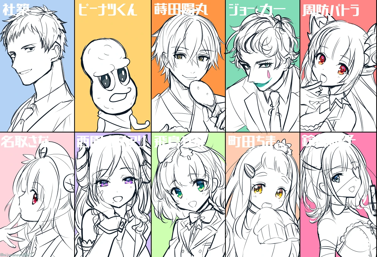 10 Virtual Youtubers by Ninahachi