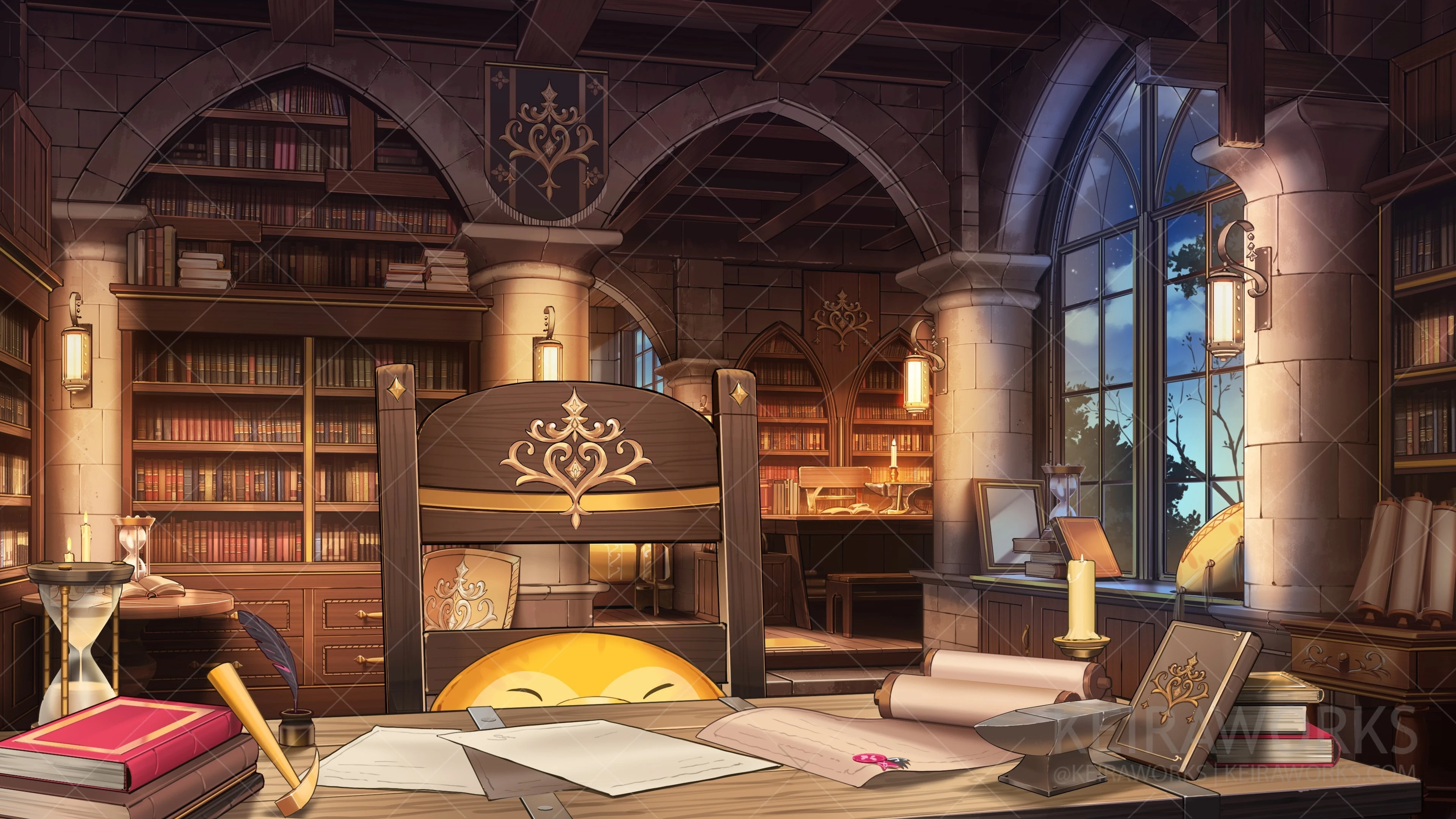 Medieval Library-Styled Room Background<br>by Keira