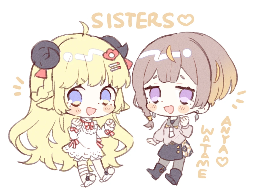 "Sisters"<br>(Anya Melfissa and Watame) by Uekura Eku