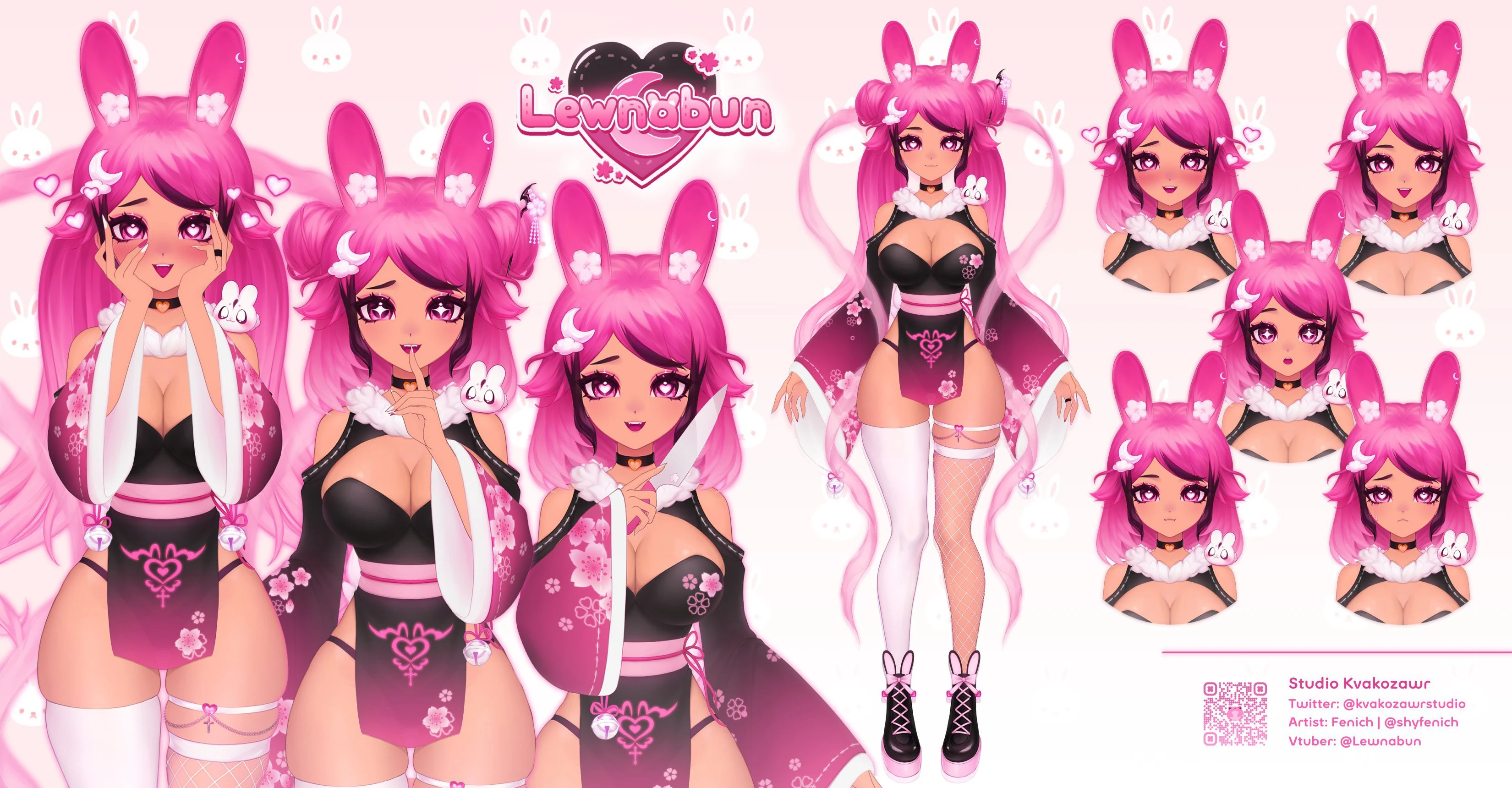 Sakura Bunny Goddess full reference (Illustrated by Fenich and rigged by Anri)
