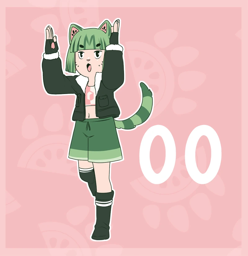 Art celebrating 400 Twitter followers, by Cube Watermelon