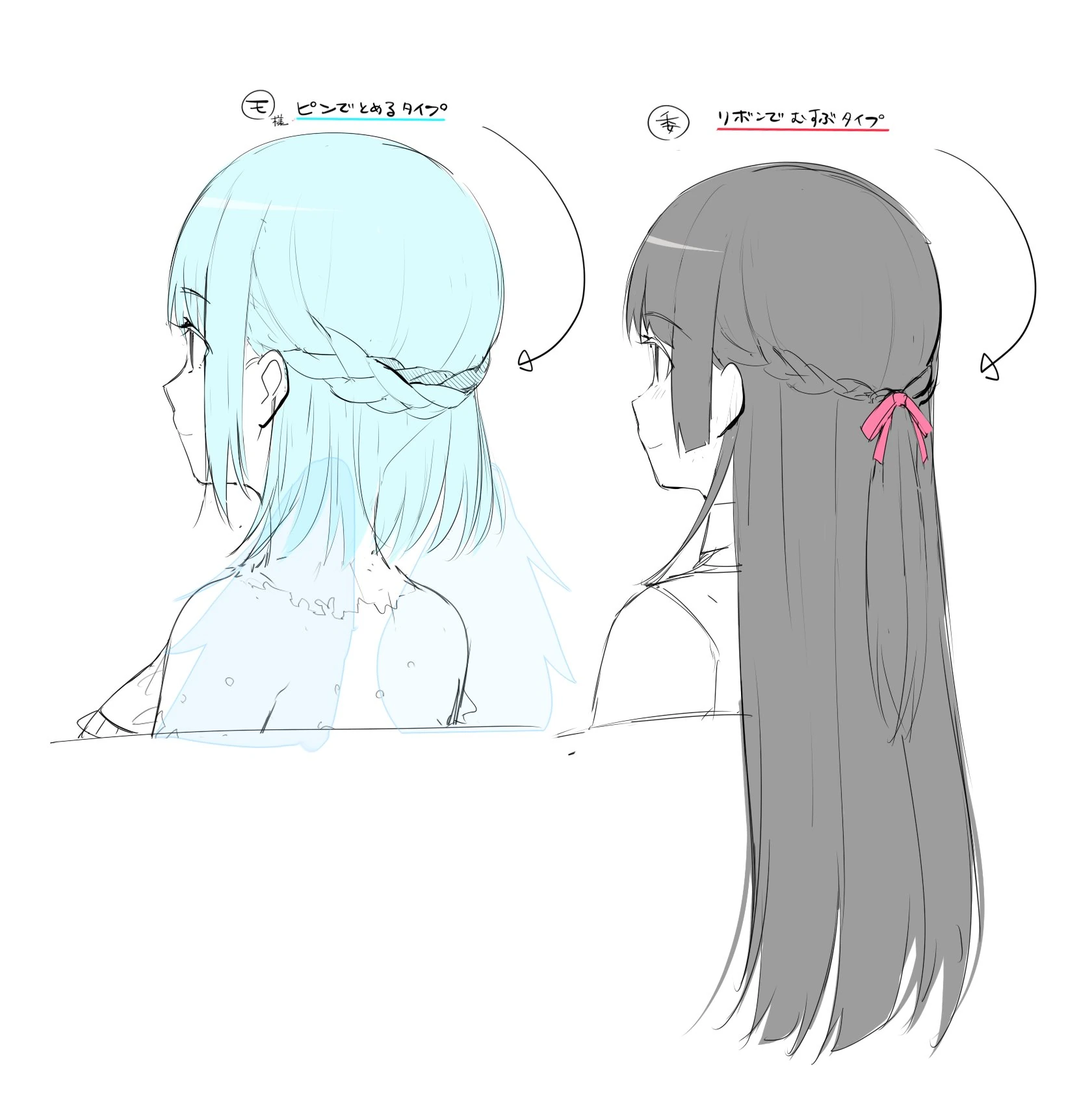 Moira and Tsukino Mito hair reference
