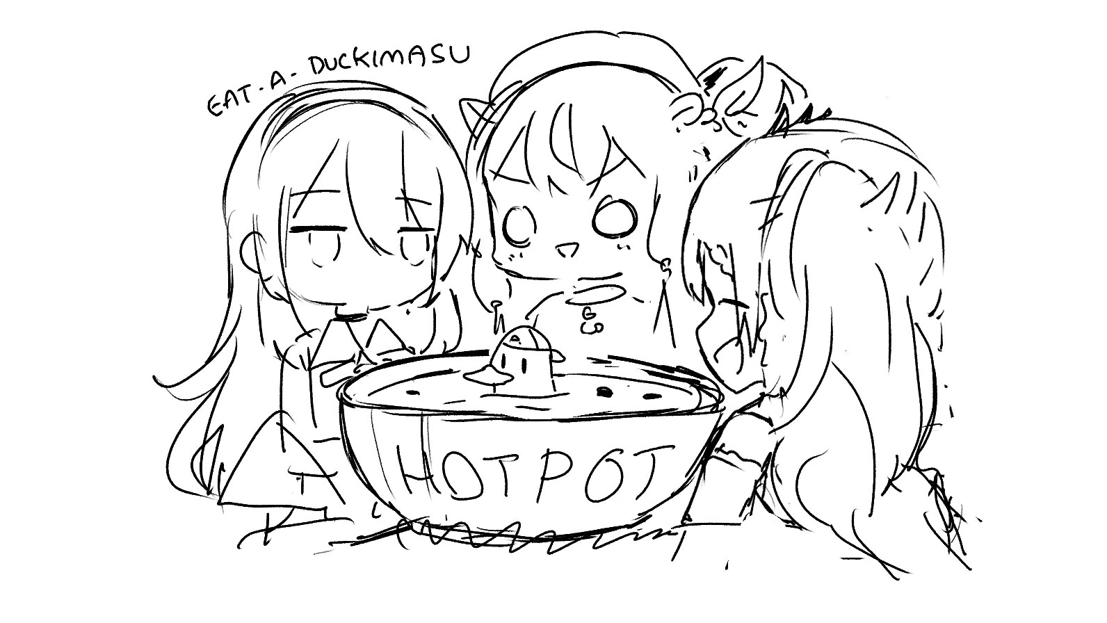 Moona Hoshinova, Ayunda Risu, Reine and the Subaru hot pot
