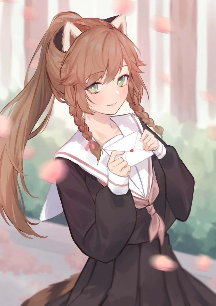 Tsubaki in a school uniform<br>(by Tsubaki)