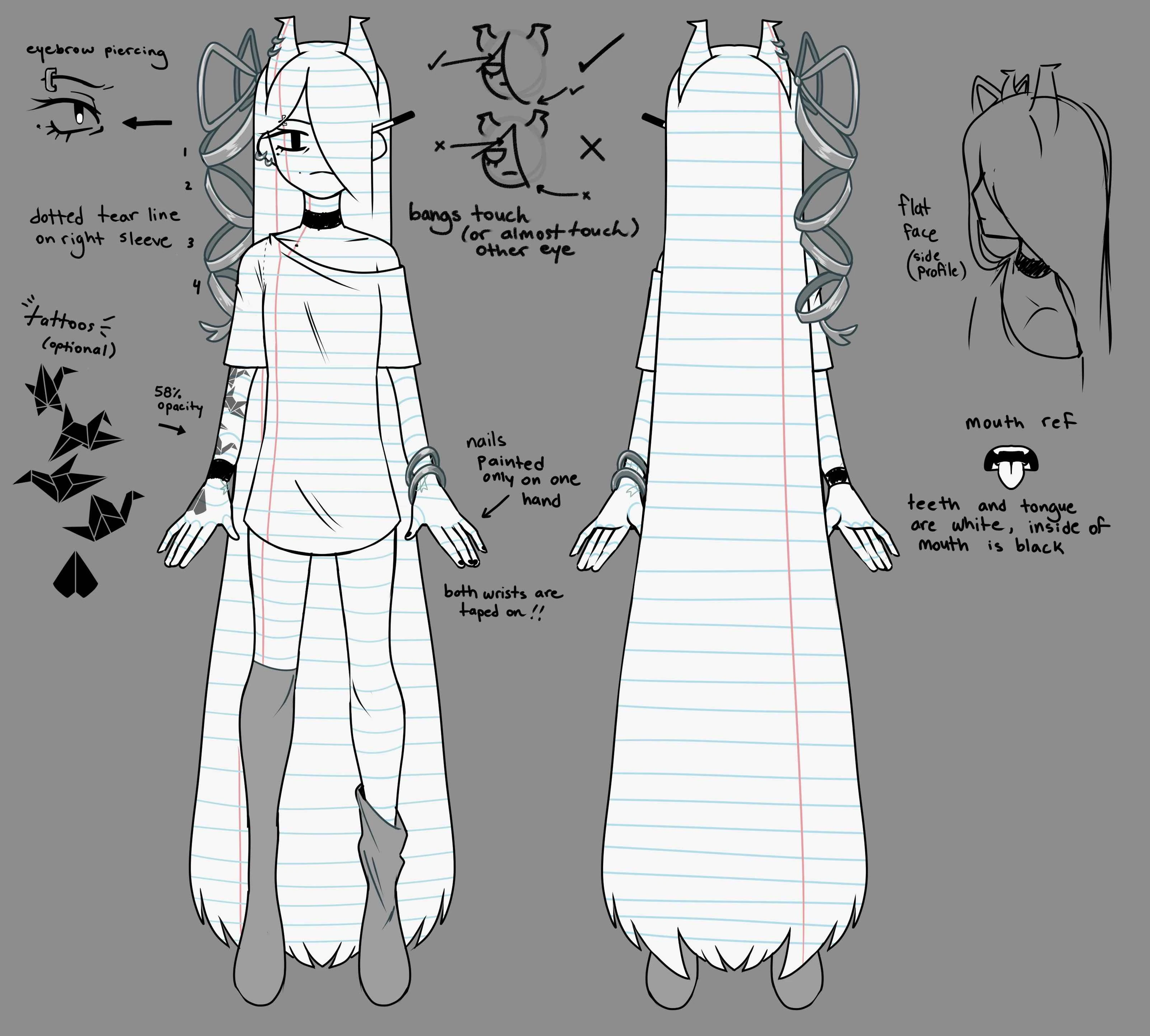 Reference sheet for the original Crumple design.