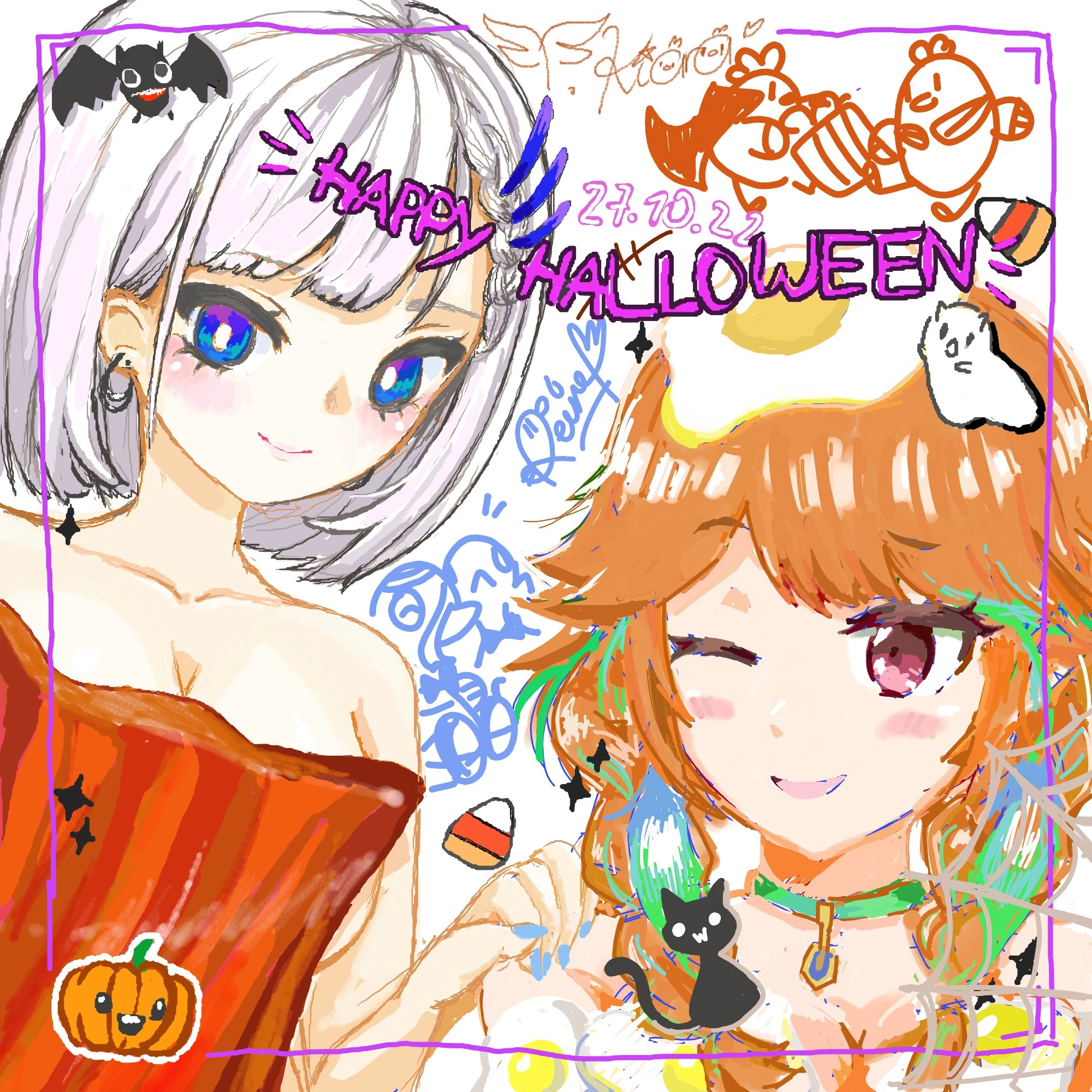 Reine and Kiara drawing collab