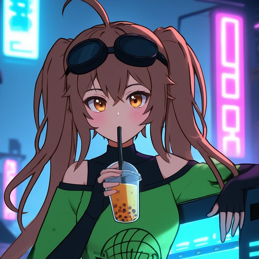 Maytag Drinking Boba Tea