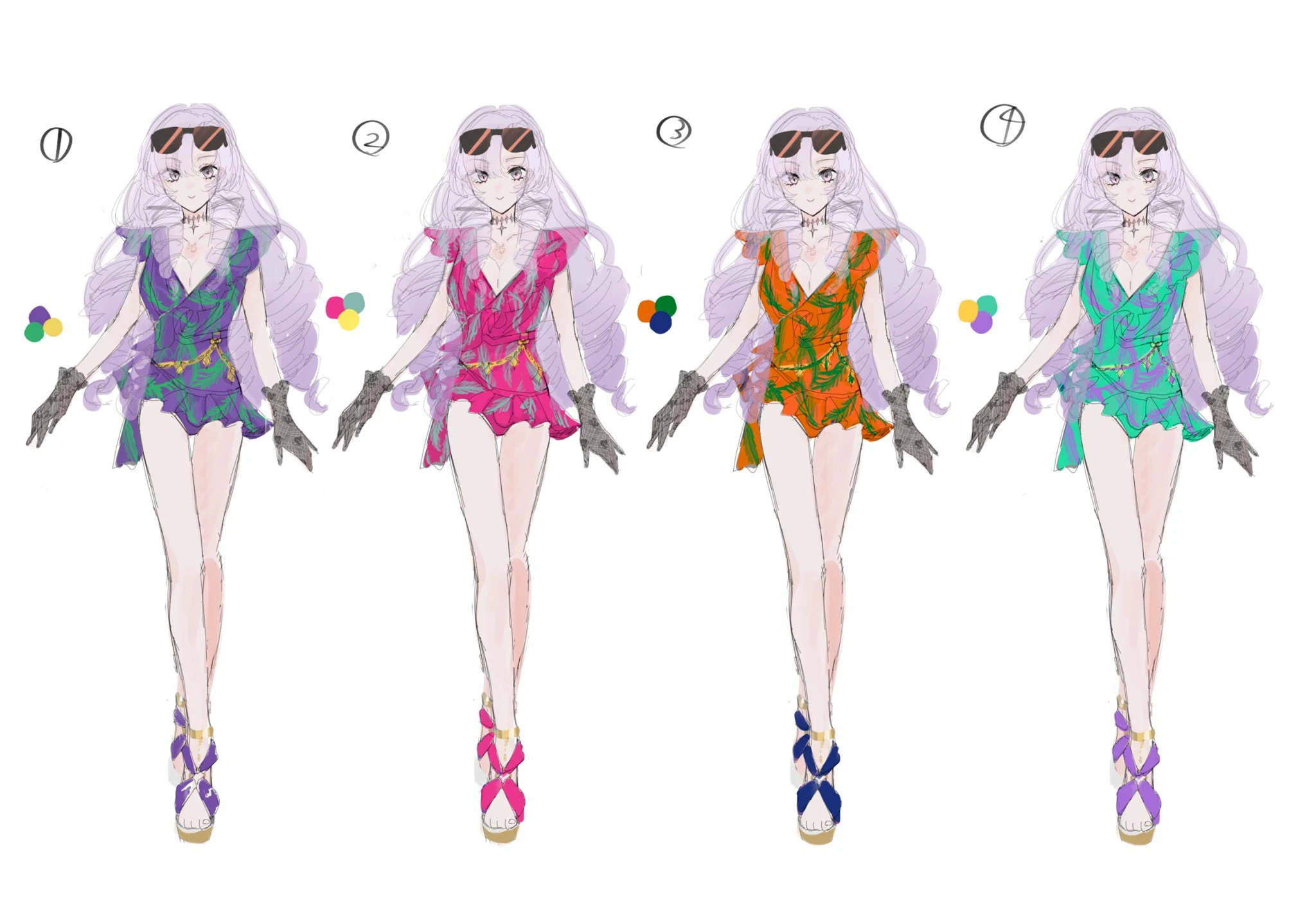 Menimeni Manimani MV Swimsuit pattern design by Todoroki Kyoko
