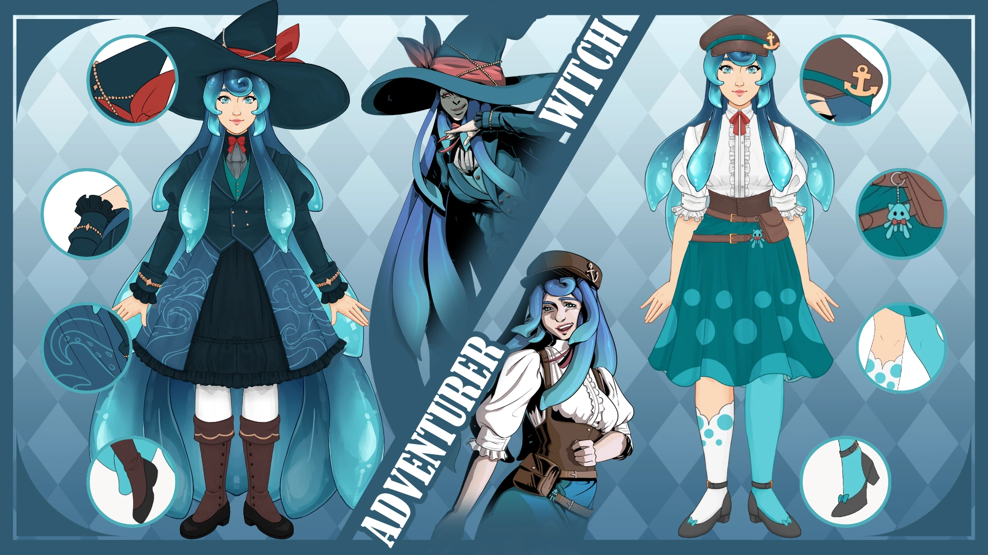 2.0 reference sheet (witch and adventurer)