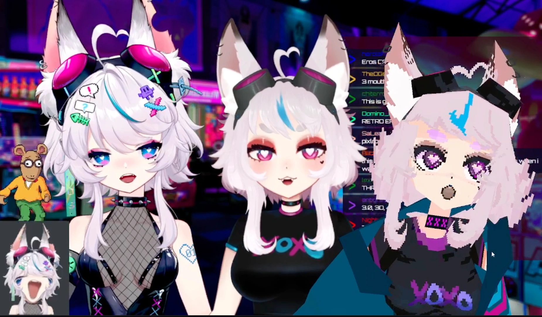 Eros' many models. From left to right; Punk Fox, Classic, and Digital.