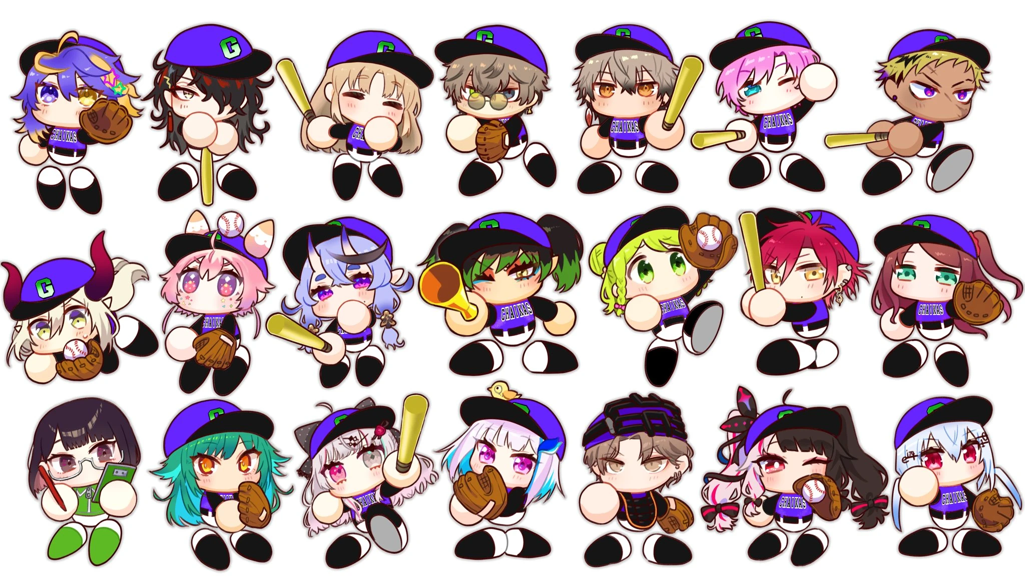 We Are Baseball Chibis by Bangohan