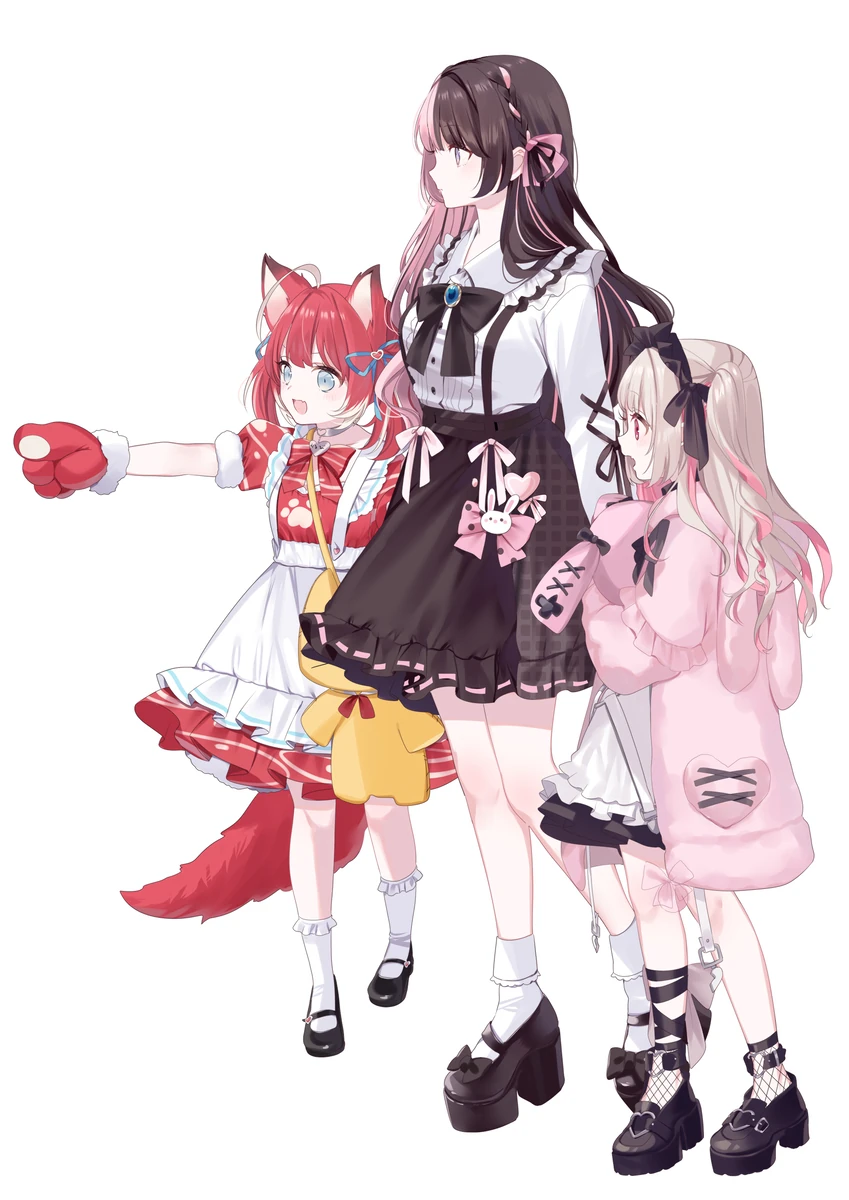 [[Akami Karubi]], Makaino Ririmu, and Tachibana Hinano<br>by [https://x.com/z3_cut/status/1781295929750130898 Misumi]