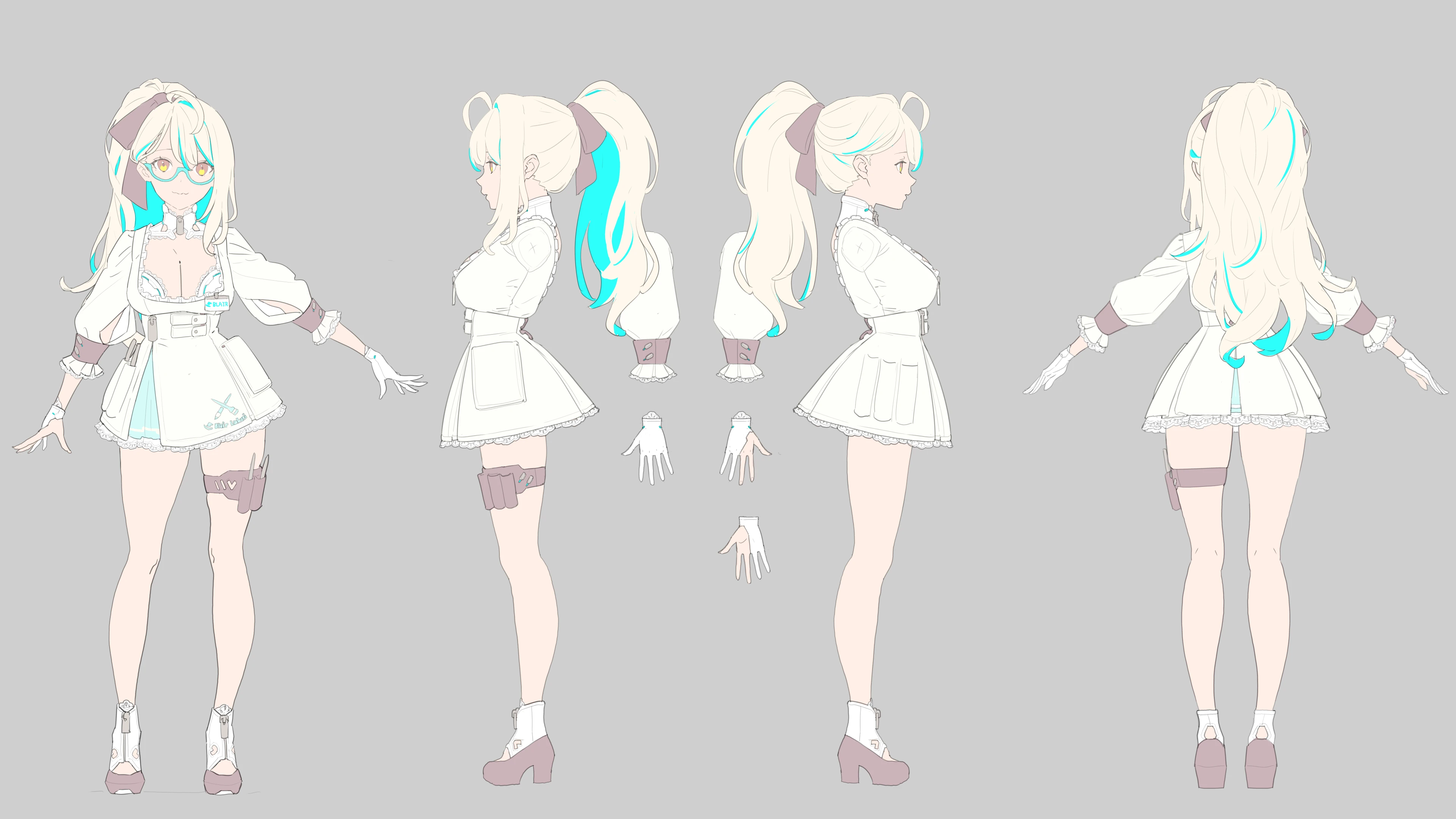 Second Outfit Reference Sheet (alternate hairstyle)<br>by kuro
