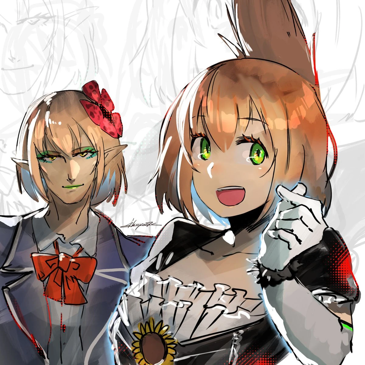 Hanabatake Chaika and Honma Himawari Outfit Swap<br>by ikuyoan