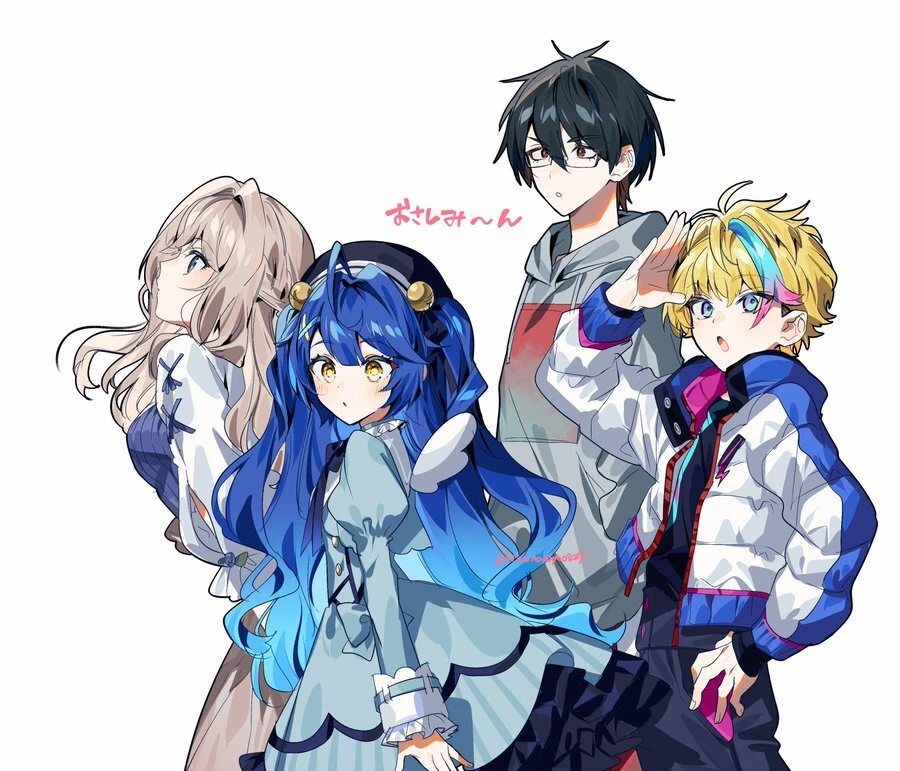 Layla, Kokoro, Kakeru, and Rai<br>by Ninahachi