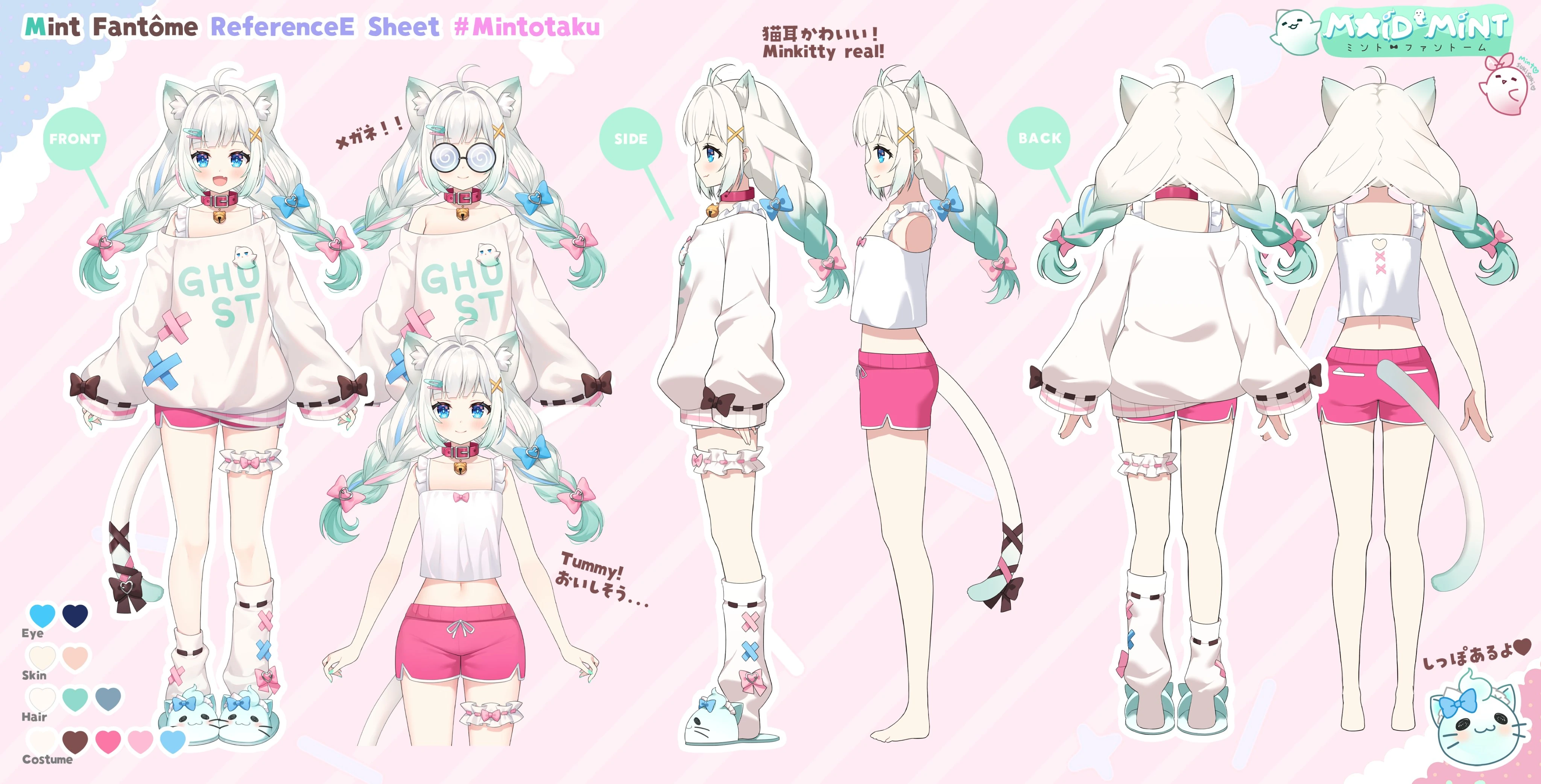 Otaku Neko Model Reference Sheet
