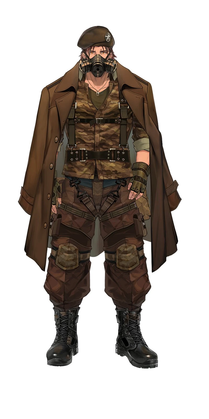 Military Uniform (With Beret and Gas Mask)