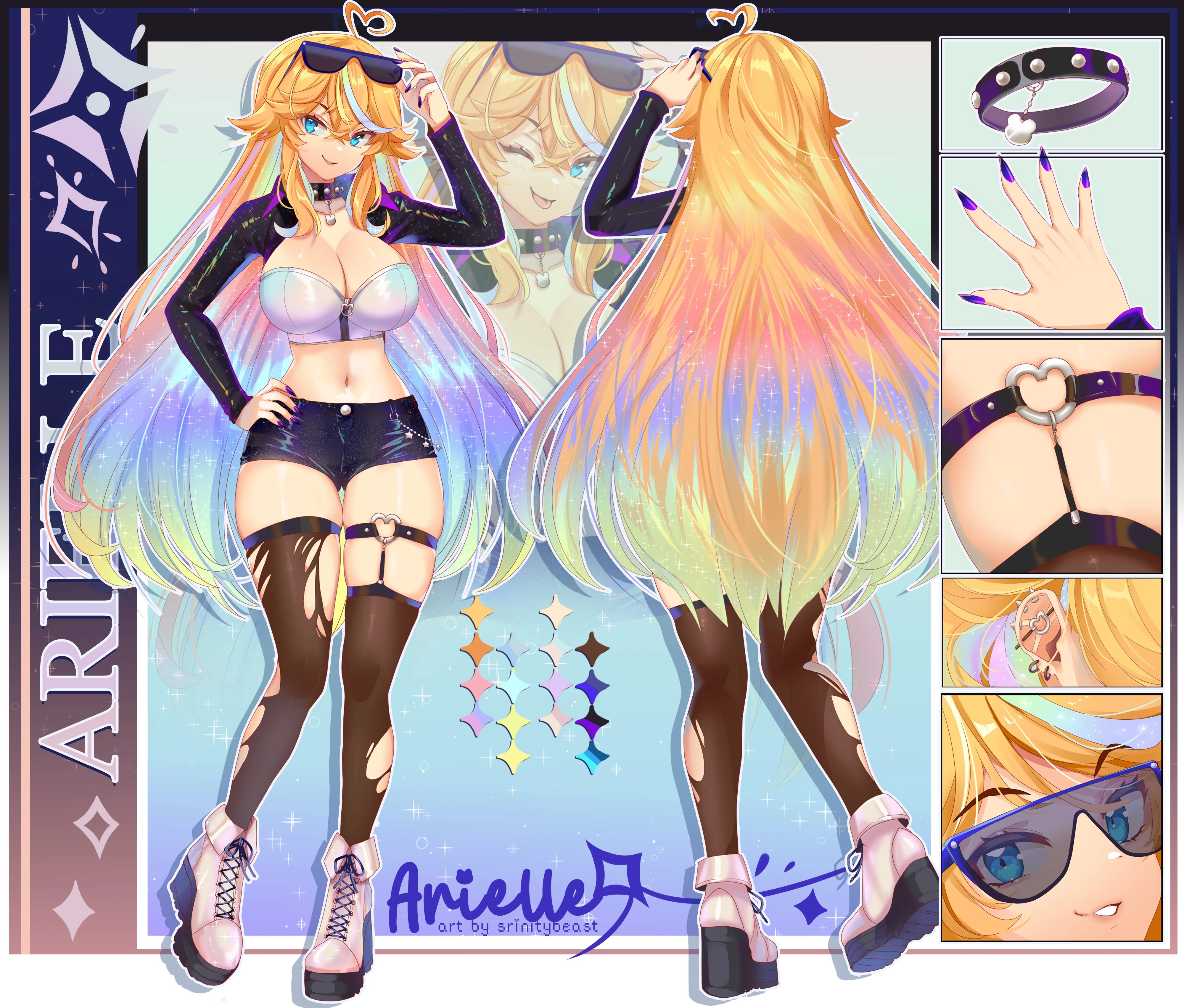 Arielle's Holo Sorceress reference sheet by Srinitybeast