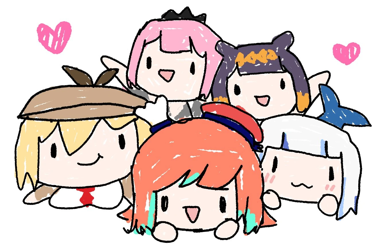 Hololive Myth 1st Anniversary Drawing<br>by Gawr Gura