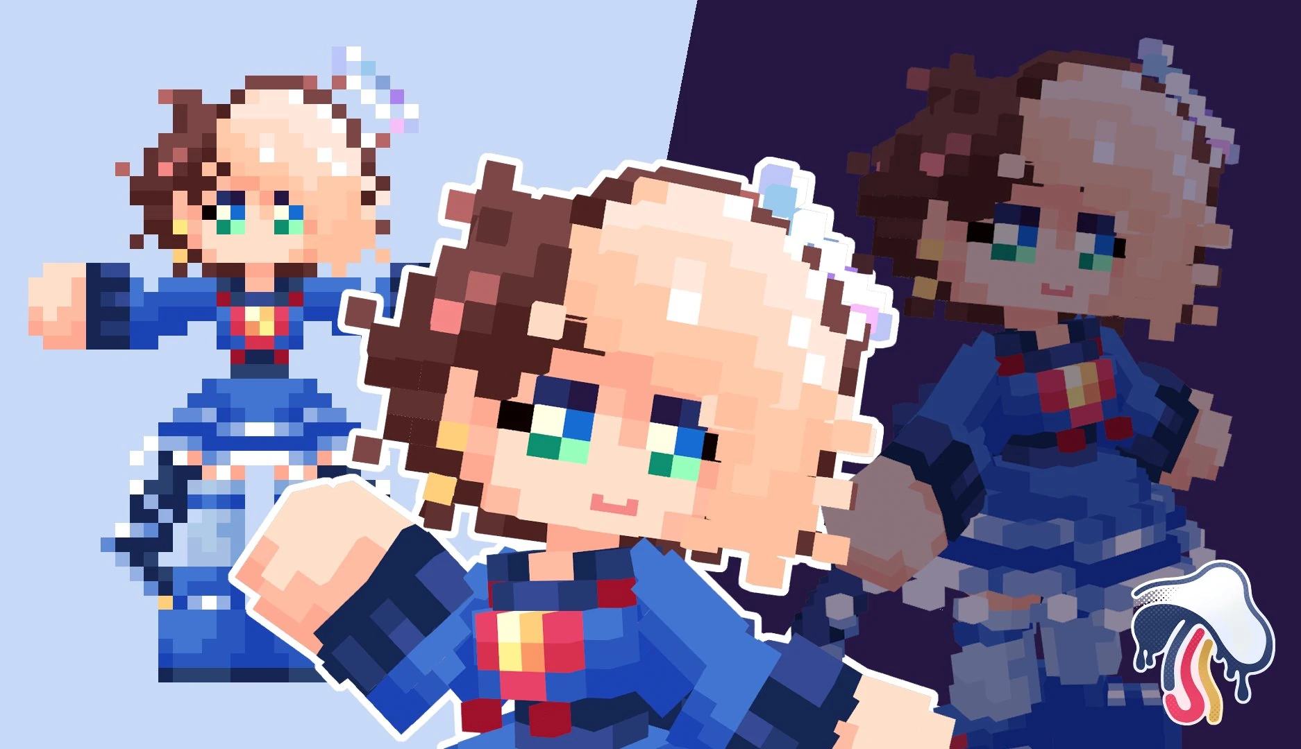 Chibi Voxel 3D<br>Model + Rig by Squiiji