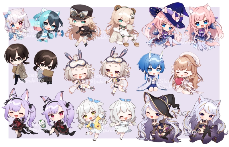 11 Vtuber SD Commissions by Yamabukiiro