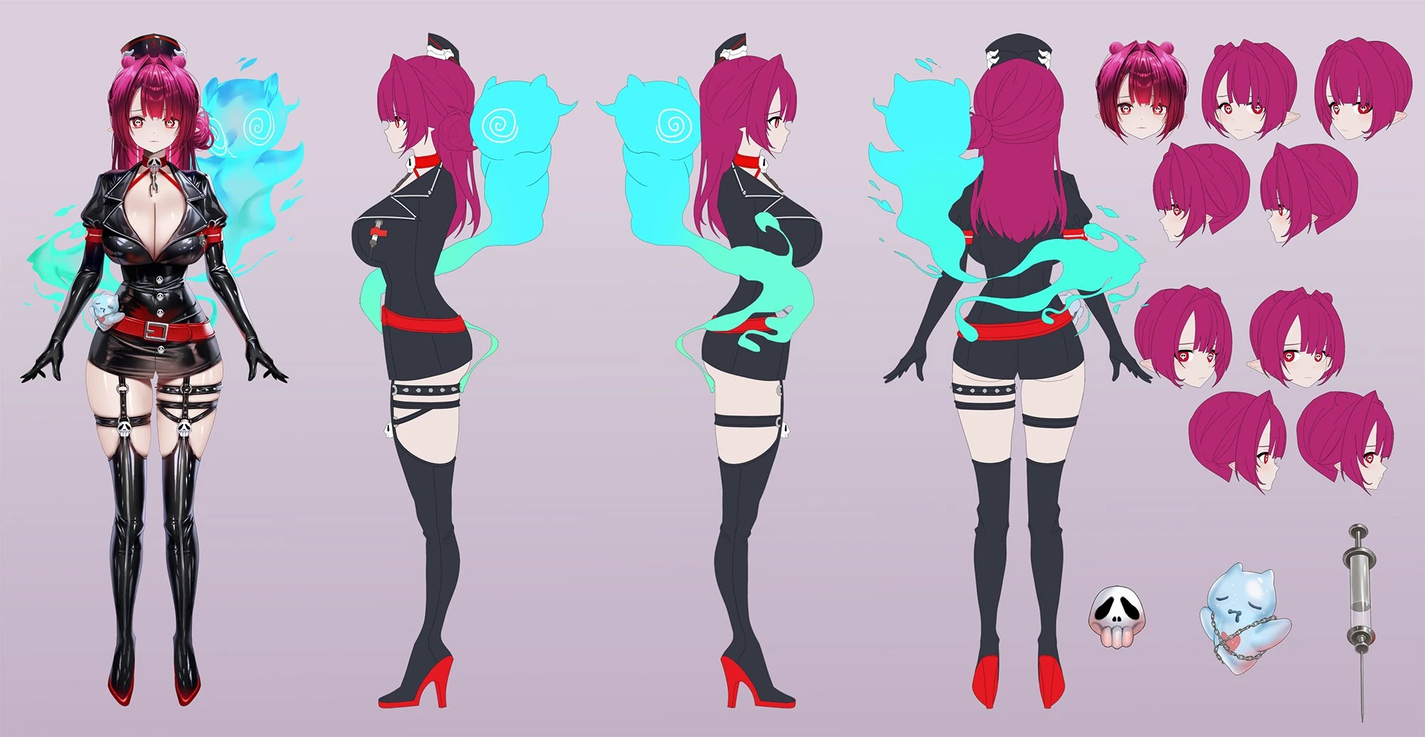 Haunted Nurse Reference Sheet (Red Variant)