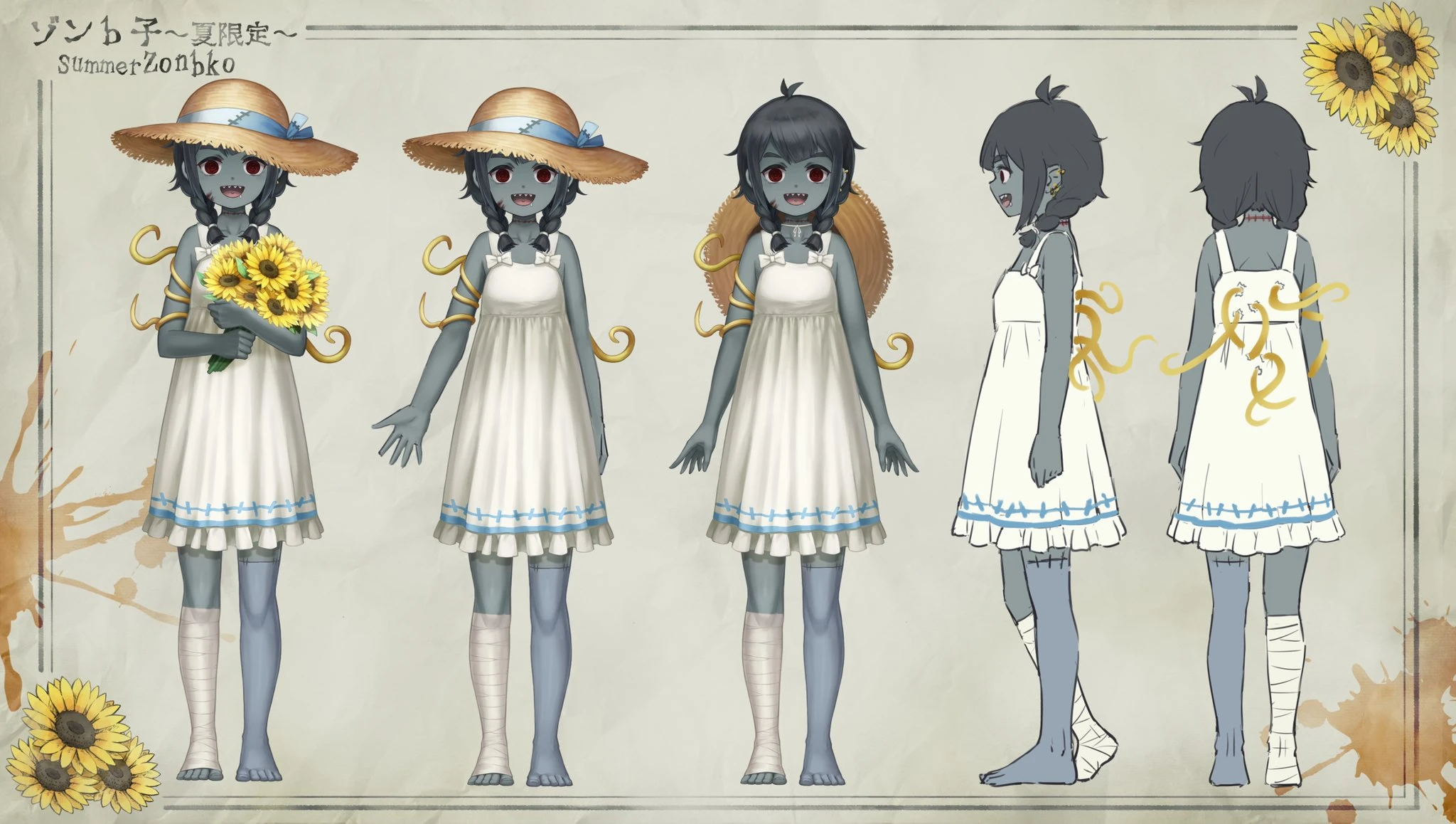 "Summer Zonbko" Character Design Sheet by Noruka Soruka