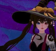 Kame w stroju wiedźmy na Halloween