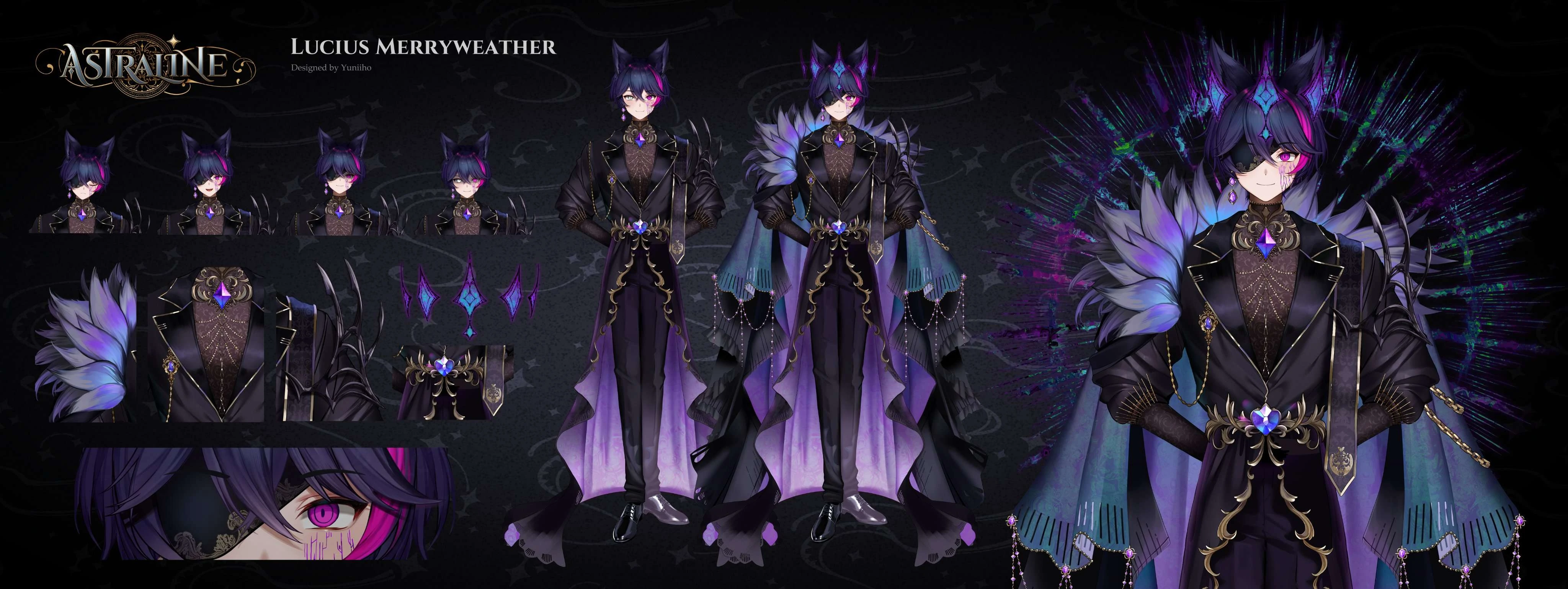 Reference sheet of Dark Prince Merry by Yuniiho.
