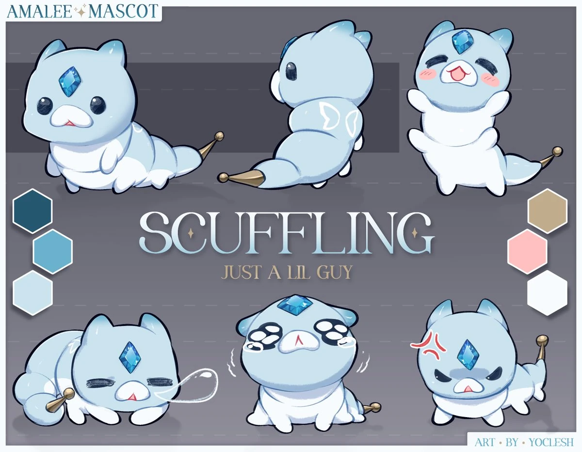 Fullbody ref sheet for Scuffling