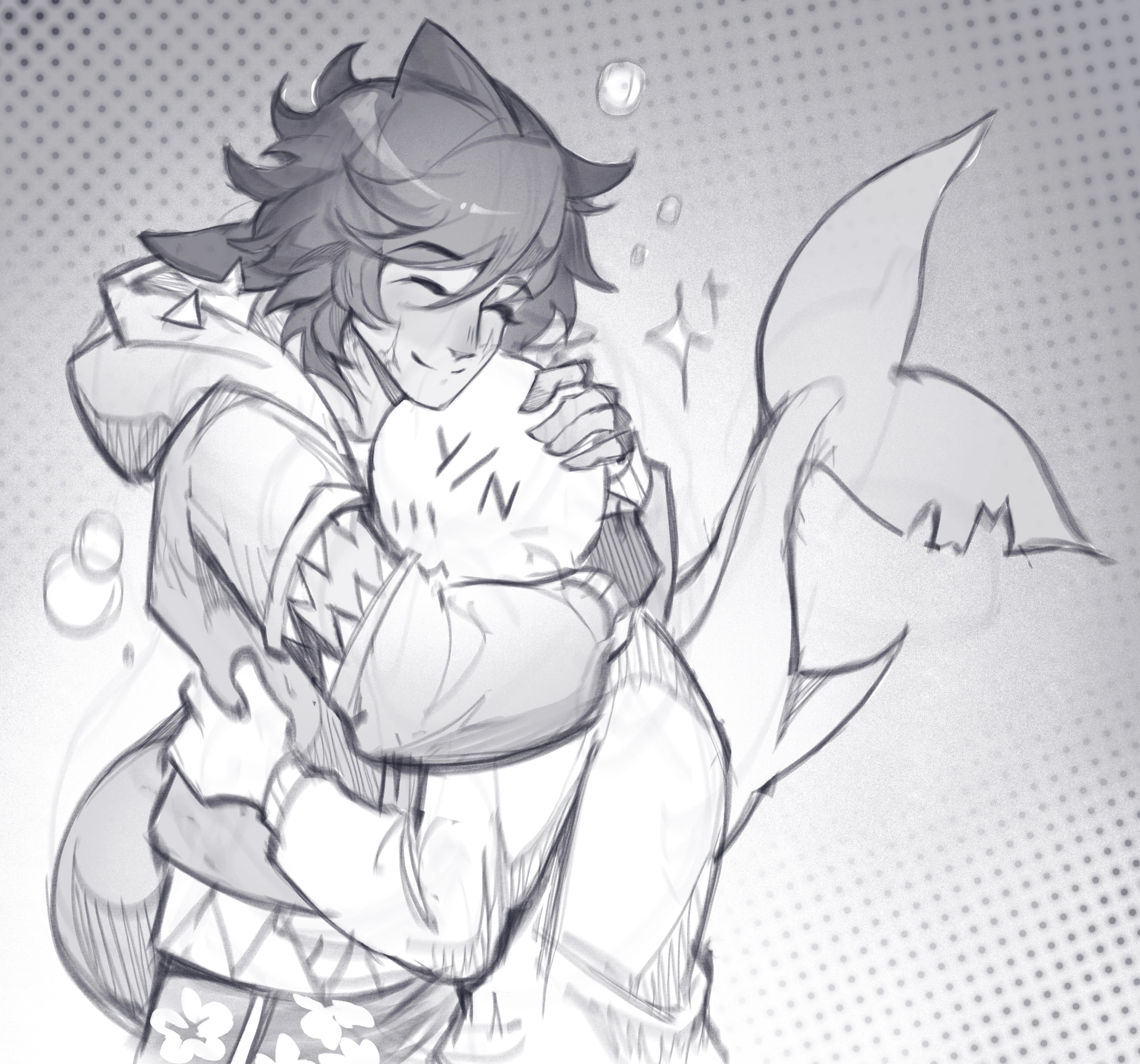Micha hugging y/n