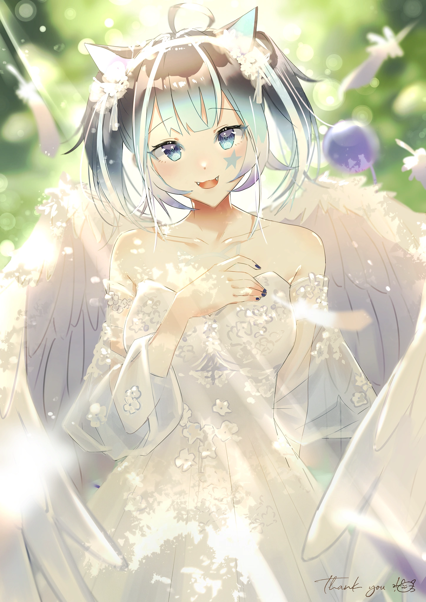 Cyan angel by 猫みち風 @nekomichi_fuu