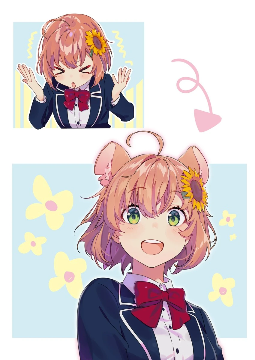 Honma Himawari With Rat Ears Illustration<br>by Nana