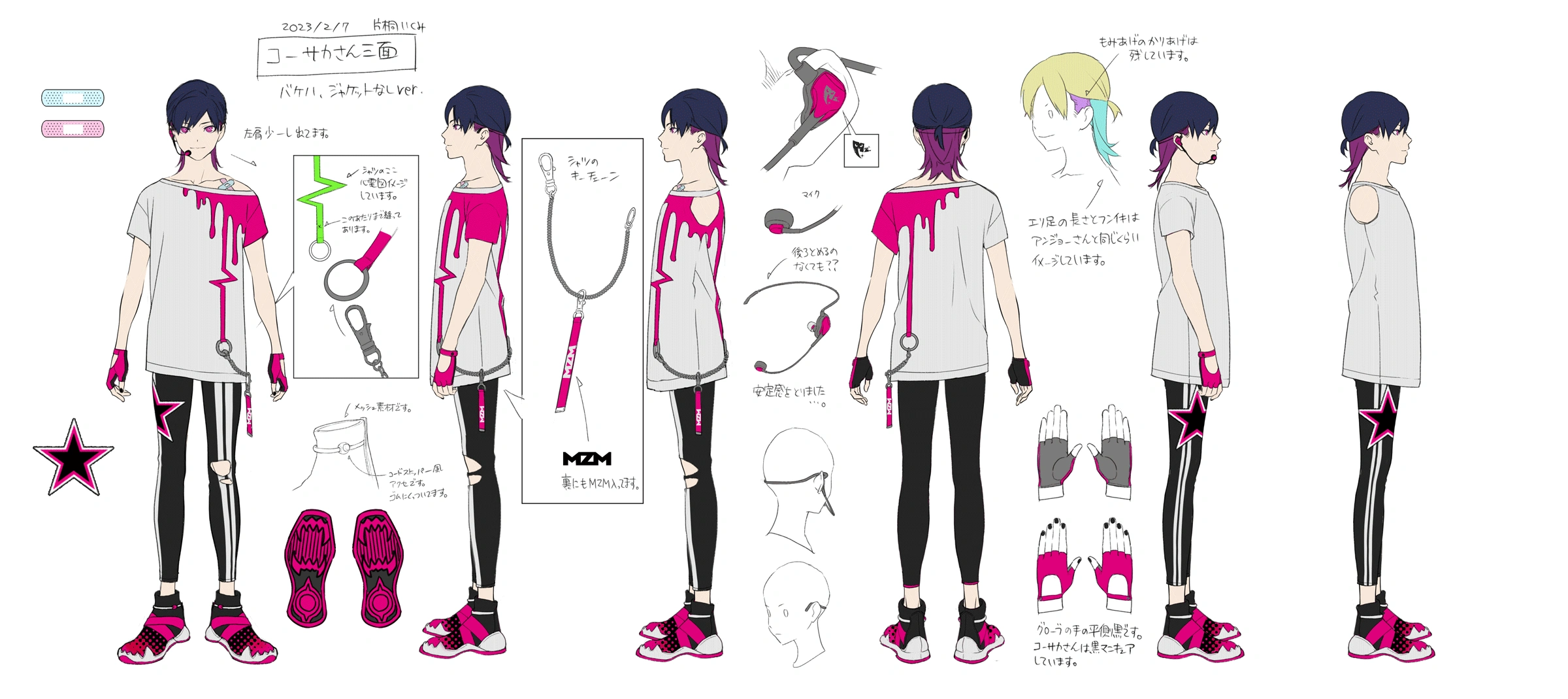 Kosaka Great Commotion Outfit Reference Sheet by Katagiri Ikumi