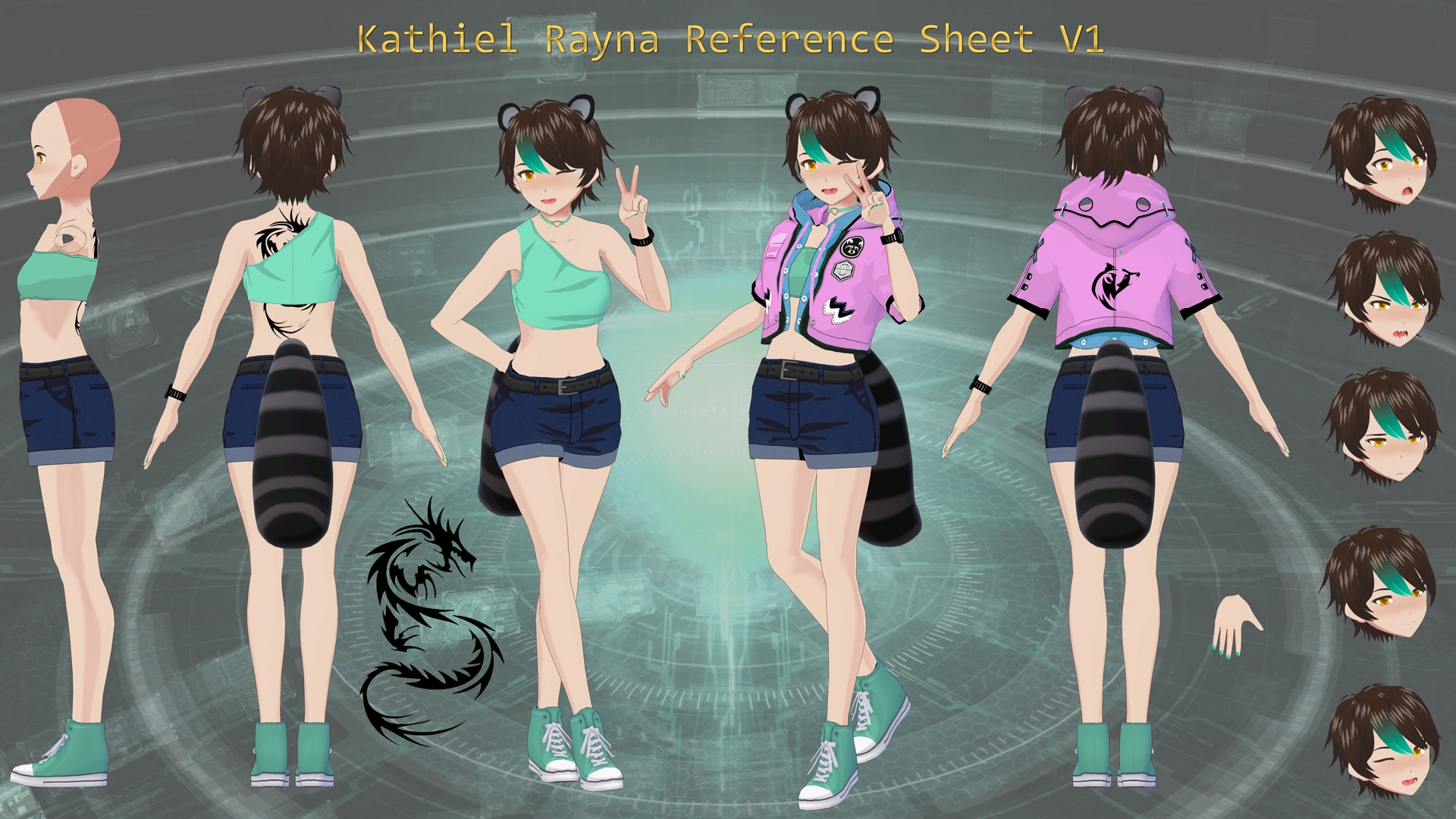 Version 1 of her updated character reference sheet.