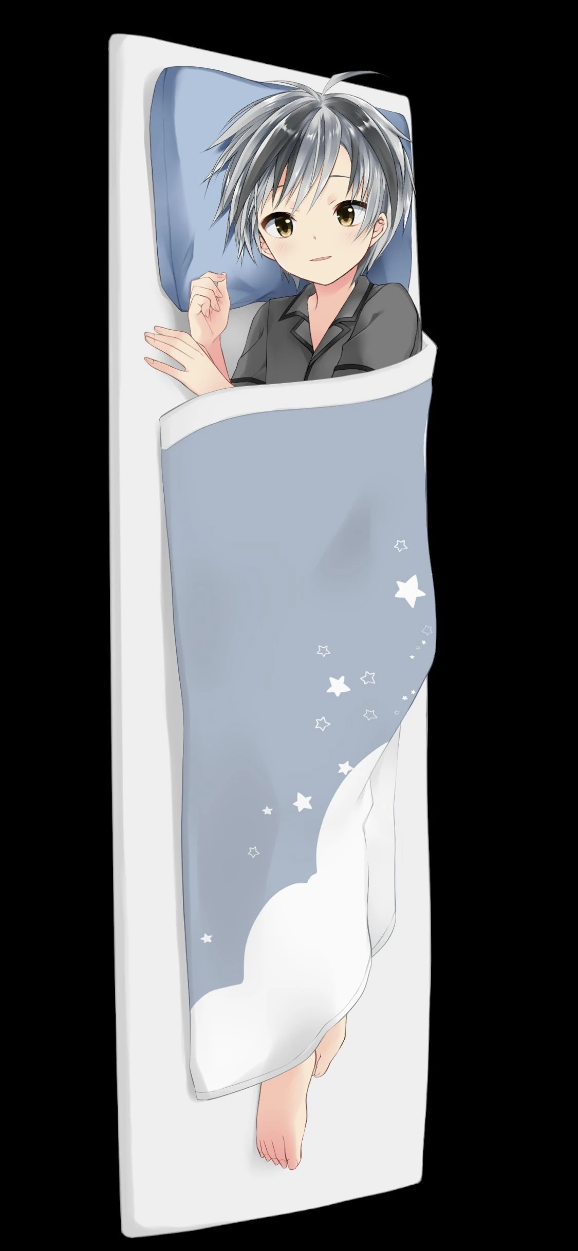 Pajamas With Semi-Covered Blanket